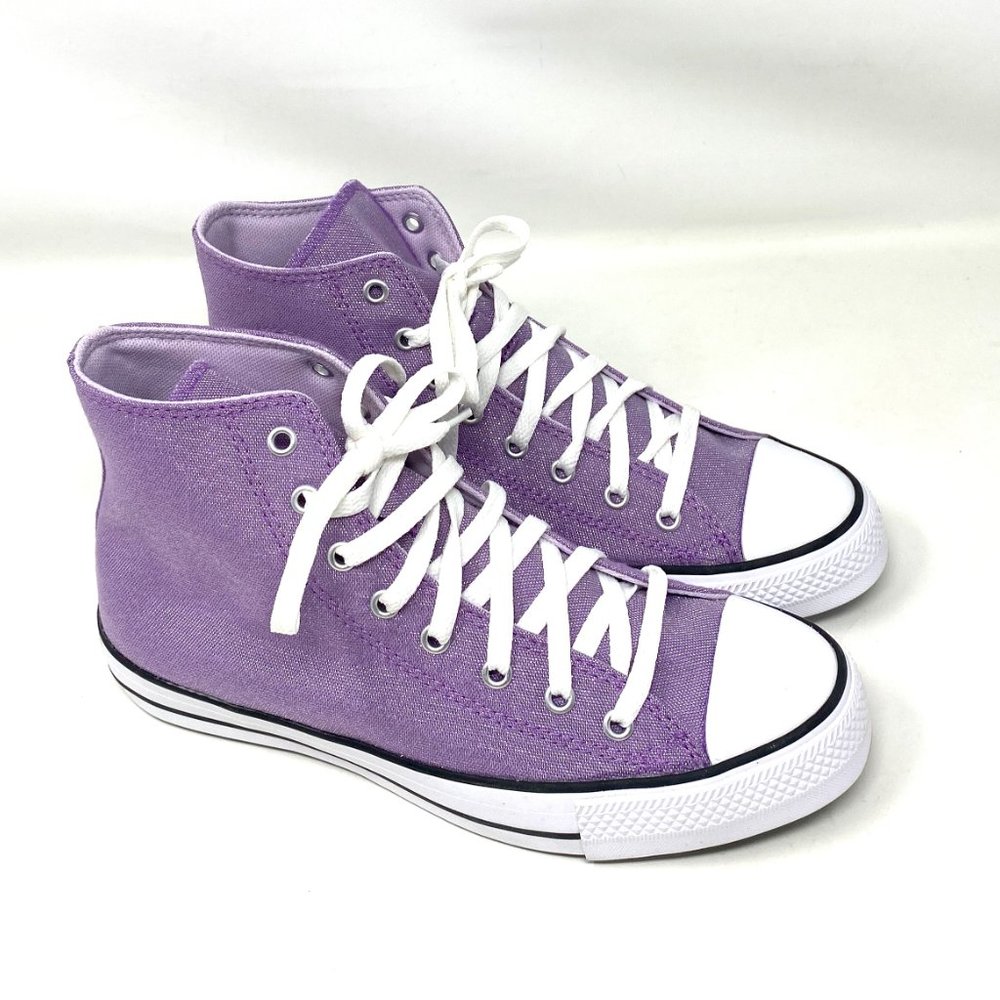 Converse Ctas HI Pale Purple White High Top Shoes Womens Sneakers Canvas 272850F - Picture 3 of 10